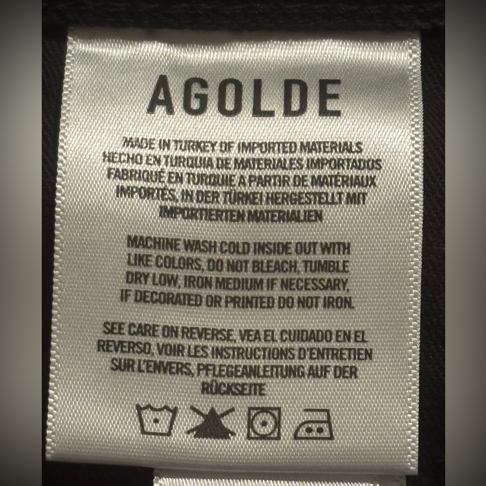 AGOLDE | 90's Mid Rise Straight Tar Black Jeans‎ A069E-1157 Button Fly Sz 32 - Picture 6 of 12